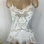 Natori  White Satin & Lace Bodysuit Petite S Photo 0