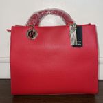 Badgley Mischka NWTs MRSP $129 Red Vegan Leather Handbag Photo 1