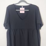 Zenana Outfitters Black Babydoll Tunic Blouse Size Large NWOT Photo 1
