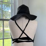 H&M Floppy Black Straw Hat Large Beach Vacation Summer Gothic Sun Hat Photo 1
