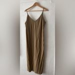 OZMA Silk Noil Slip Dress in Olive size Large Green Photo 4