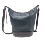 Brighton  Bucket Bag Vintage Large Crossbody Pebbled Leather Black‎ Brown Photo 4