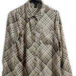 Rue 21  Plaid Button-Up Blouse - Tan and‎ Black Photo 0