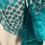 Vintage 70’s aquamarine lace top pleated maxi boho magical mermaid dress Blue Photo 8