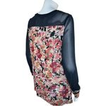 LOGO By Lori Goldstein Printed Sheer Top with Solid Details Medium Black Photo 7