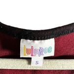 LuLaRoe Amelia Women’s Sz S Red Burgundy Chevron Pattern Short Sleeve Dress Photo 2