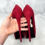 Giuseppe Zanotti  Sharon Rhinestone Lightning Bolt Suede Platform Heels Red 38 Photo 7
