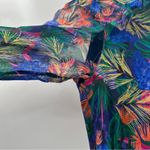 RTR Saloni Jacqui B Long Sleeve Multicolor Feather Print Side Slit Maxi Dress 2 Blue Photo 8