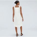Everlane  White Seersucker Midi‎ Dress M Cotton Sleeveless Resort Wear Vacation Photo 3
