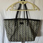 Kate Spade : Black and Cream Tote Bag- Red Storybook Lining- Silver Tone Photo 0