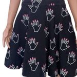 Lazy Oaf   brand black with manicured handprint pink nails skater skirt SZ M Photo 3