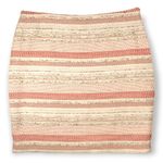 Katherine Barclay  | Size 4 | Watermelon & White Lined Knit Career Mini Skirt Photo 1