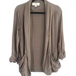 Xxi Brown Waterfall Opened Front Slouchy Long Sleeve Cardigan Jacket Women Sz 8 Photo 0