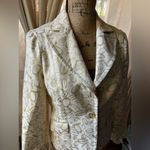 Bebe Embossed Logo Cropped Light Gold Brocade Jacket Photo 1