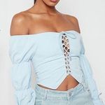 Manière De Voir Blue Lace Up Puff Off Photo 0