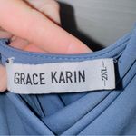 Grace Karin Women's Plus Size Sleeveless Ruched Asymmetrical Blue Dress 2XL Photo 3