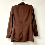 Showpo . Long Sleeve Double Breasted Blazer Chocolate Brown Women's Size US 4 Photo 3