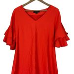 Heart soul  Mini Dress Womens S Blood Orange Tiered Ruffle Sleeve Boho Modest Photo 1