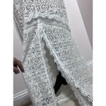 Anthropologie Harlyn White Lace Eyelet Long Dress Size Large Formal Prom Mermaid Tail V Neck Photo 10