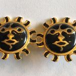 CRAFT Signed Soft Satin Gold Tone Celestial Sun Clip On Earrings Photo 0