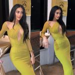 House Of CB  XL D-DD 'Zahra' Chartreuse Plunge Maxi Dress mustard yellow‎ NWOT Photo 9