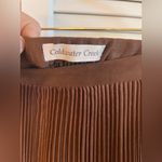 Coldwater Creek  Faux Suede Chocolate Brown A-Line Maxi Skirt side zip L Photo 3