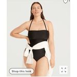 J Crew Ruched one piece black swim suit size 6 Photo 8