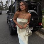 ZARA midi dress satin sleeveless tube olive green wedding party summer Photo 10