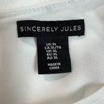 Sincerely Jules Blouse Top Womens XL White Gold Printed Sheer Long Sleeve Dressy Photo 9