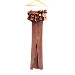 L'iDee Paris Tube Elegant Formal Avant Garde Ruffle Plisse Dress NWOT $399 Small Brown Photo 3
