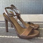 Sam Edelman Jade Ankle Strap Heel Stilettos Pewter Bronze Size 7.5 Photo 2