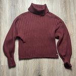 Elie Tahari Burgundy Turtleneck Sweater Photo 3