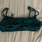 Target green and black tiger print swimsuit top Photo 0