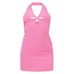 Pretty Little Thing NWT  Women's 14‎ Pink Triple Cut Out Halterneck Bodycon Dress Photo 4