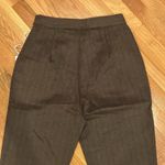 New Lumiere Chocolate Brown and Navy Blue Pinstriped Dress Pants Photo 7