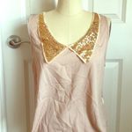 None Gold Sequin Collared Shirt Photo 0