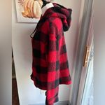 New York Laundry  red and black Buffalo plaid full zip hoodie size Medium Photo 2