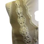 Handmade Suede Crochet Lace Beige/Cream RARE Boho Chic Vest Size Small Photo 6