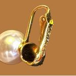 Vintage Marvella clip on earrings gold tone light pink faux pearls Photo 2