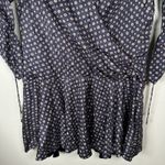 Jonathan Simkhai Long Sleeve Faux Wrap Mini Dress Plus Size 22 Blue Print Photo 4