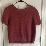 Chic Knit Short Sleeve Top Pink Size L Photo 0