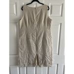 Endless Summer Collection Women's VM Linen Tan Dress Floral Embroidery 1X Brown Photo 4