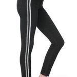 joe's jeans EUC Joe’s Jeans The Charlie High Rise Skinny Ankle Metallic Stripe Black Size 25 Photo 1