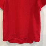Madewell  Red Short Sleeve Pleated Keyhole Back High Low Shirt Top Size Small EUC Photo 2