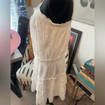 Theory Women’s  White Tiered Sundress Spaghetti Strap Boho Peasant Vacation Flowy Photo 4