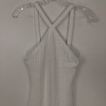 ZARA White Cable Knit Cross Neck Halter Dress Small Photo 5