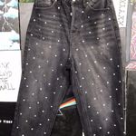 Simple Society Ladies Simply Society Black Rhinestone Studded Button Fly Jeans Size 3 Photo 1