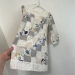 THREAD SOCIAL White Blue Patchwork Striped Floral Seersucker Eyelet Cotton Dress Size 6 Photo 10