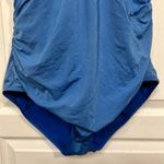 Jantzen  Blue V-Neck Criss Cross Front Ruched Mid Section Size XXL EUC #0091 Photo 3