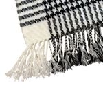Cashmere Houndstooth Scarf in Black and White Photo 2